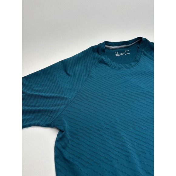 Under Armour Mens Teal Athletic T-Shirt Short Sleeve Training Gym Large - Picture 2 of 7